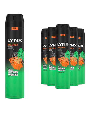 Lynx XXL Body Spray Jungle Fresh 48H High Definition Fragrance Deo 250ml, 12pack