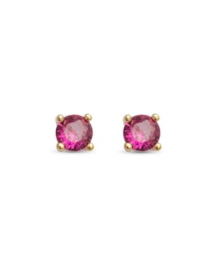 Luxenter oorbellen, 925 sterling zilver, otieno en robijn zirkonia, 18K vergulde afwerking