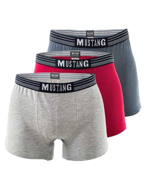 Mustang Retroshorts True Denim 3-Delig Verpakking Boxershorts