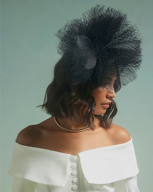 River Island Womens Fascinator Black Edie Netted Edwina Ibbotson