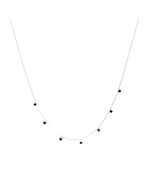 Luxenter, Khosar halsketting in 925 sterling zilver en onyx gerhodineerd