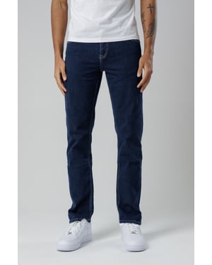 Dark Blue Organic Cotton Blend Slim Fit Mid-Rise Denim Jeans