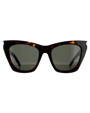 Saint Laurent Cat Eye Womens Havana Grey Sunglasses