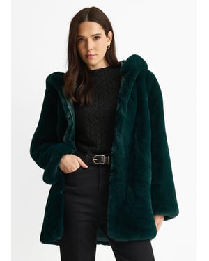 Hooded Faux Fur Jacket