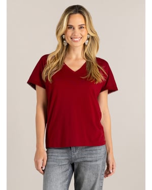 IVY BEAU Gennesis Tops Dark Red