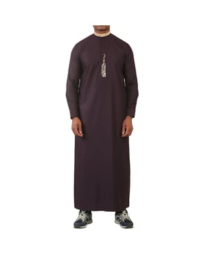 Men's Purple Thobe Arab Saudi Emirati Islamic Clothing Jubba Robe