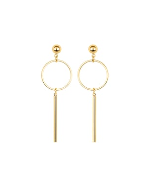 Luxenter oorbellen, coion afwerking in 18 karaat geel goud