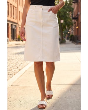 Cotton Denim Stretch Skirt