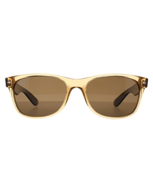 Ray-Ban Rectangle Unisex Honey Crystal Brown Polarized Sunglasses New Wayfarer RB2132