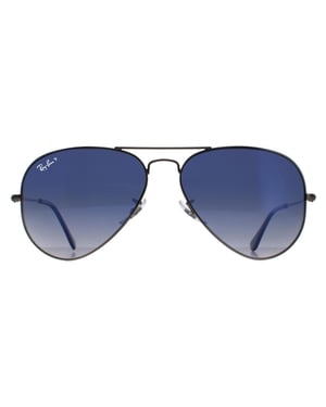 Ray-Ban Zonnebril Aviator 3025 Gunmetal Gepolariseerd Blauw Verloop Grijs 004/78 58mm