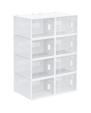 4goodz Homcom 8-delige set sneakerbox schoenendozen schoenorganizer