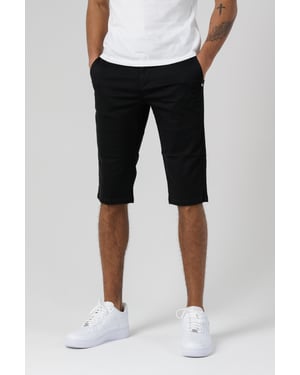 Black Organic Cotton Slim Fit Chino Shorts