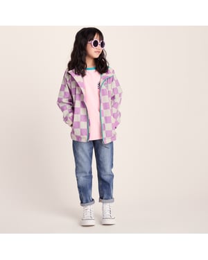 Cohampshire Kids Shaun the Sheep Waterproof Jacket - Lilac Haze/White Checkerboard