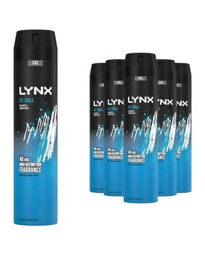 Lynx XXL Aerosol Deodorant Body Spray Ice Chill 48H Protection 250ml, 30Pack