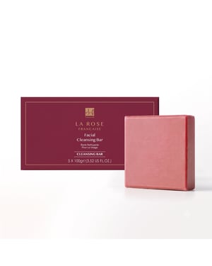 Dr. Botanicals La Rose Francaise Anti-Ageing Facial Cleansing Bar (Pack of 5) 100g x 5 for Fine Lines, Wrinkles, Dullness
