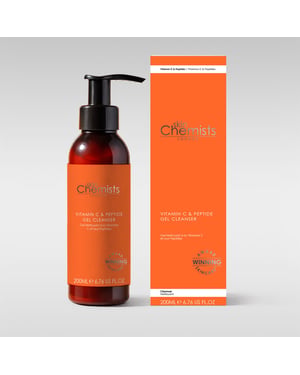 skinChemists Vitamin C & Peptide Anti-Ageing Gel Cleanser 200ml for Brightening, Dark Spots, Loss of Firmness