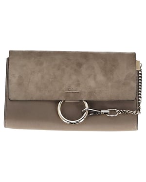 Chloé Faye Clutch Tas in Grijze Suède