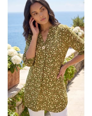Ditsy Floral Print Tunic Top