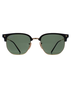 Ray-Ban Vierkant Unisex Zwart op Goud Groen RB4416 New Clubmaster
