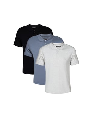 3 Pack Cotton Short Sleeve Polo Shirts