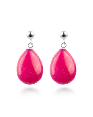Luxenter oorbellen, 925 sterling zilver, kenitna en roze agaat, gerhodineerd