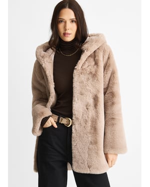 Hooded Faux Fur Jacket