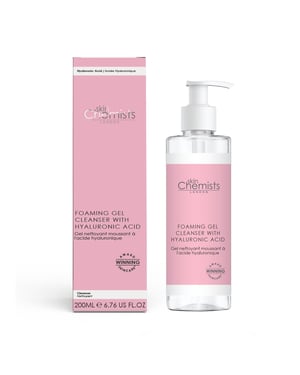skinChemists Foaming Anti-Ageing Gel Cleanser with Hyaluronic Acid 200ml for Dryness, Fine Lines, Wrinkles, Acne, Blemishes