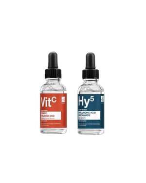 Dr. Botanicals Vitamin C & Hyaluronic Acid Anti-Ageing Facial Serum 30ml + Hyaluronic Acid Eye Serum 15ml for Dryness, Fine Lines, Wrinkles, Acne, Blemishes