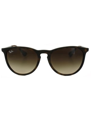 Ray-ban round dames rubberised havana bruine gradiënt zonnebril