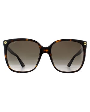 Gucci Cat Eye Dames Havana Gray Gracient zonnebril