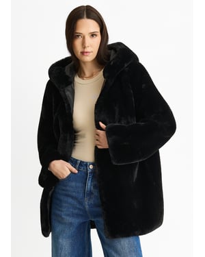 Hooded Faux Fur Jacket