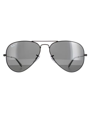 Ray-Ban Aviator Unisex Polished Black/Black Polarized Aviator 3025 Sunglasses