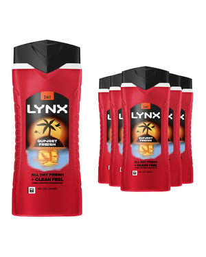 Lynx Men Sunset Fresh 3 in 1 Body Wash with Long Lasting Fragrance 500ml, 30 Pk