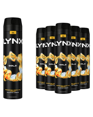 Lynx XXL Gold 48-Hour High Definition Fragrance Body Spray Deodorant, 6x250ml