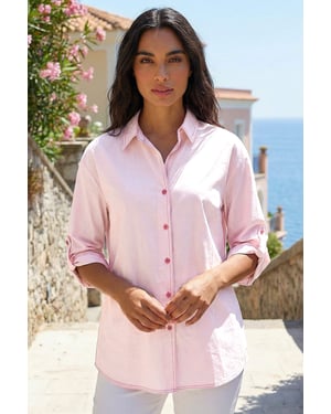 Contrast Button Detail Shirt
