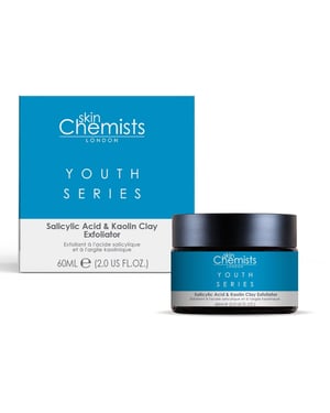 skinChemists Salicylic Acid & Kaolin Clay Anti-Ageing Exfoliator 60ml for Acne, Blemishes, Large Pores
