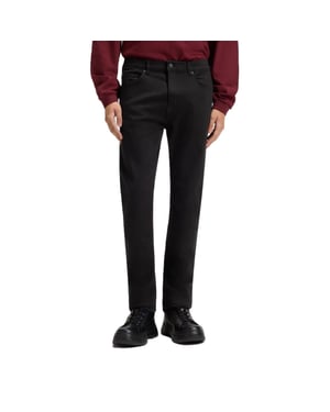 Men's Hugo Mid Rise Slim Fit Five Pocket Jeans in Black
