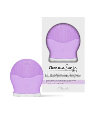 skinChemists Cleanse-A-Sonic Ultra Purple Anti-Ageing Facial Cleansing Device for Fine Lines, Wrinkles, Dullness