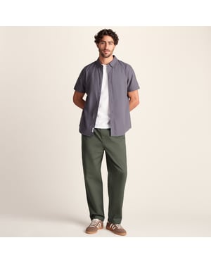 Nelson Mens 100% Cotton Heavyweight Straight Leg Trousers - Faded Khaki