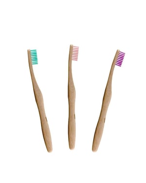 Dr. Botanicals Pastel Bamboo Toothbrush Kit for Oral Care, Plaque Removal