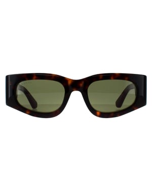 Gucci Rechthoek Dames Havana met Groen en Rood Groen GG1664S