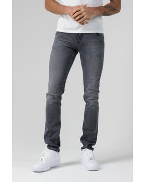 Grey Organic Cotton Blend Skinny Mid-Rise Denim Jeans