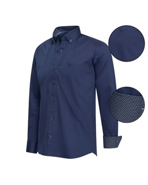 Cappuccino Italia Overhemden Regular Fit Overhemd Navy Blauw