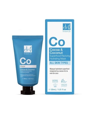 Dr. Botanicals Cocoa & Coconut Anti-Ageing Superfood Reviving Hydrating Mask 30ml for Fine Lines, Wrinkles, Dryness