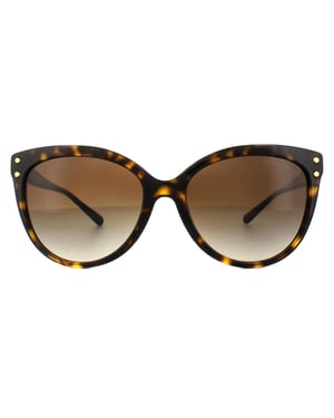 Michael Kors Cat Eye Womens Dark Havana Brown Gradient Sunglasses