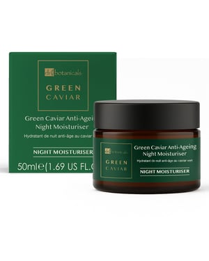 Dr. Botanicals Green Caviar & Argan Oil Anti-Oxidant Anti-Ageing Night Cream 50ml for Fine Lines, Wrinkles, Dryness