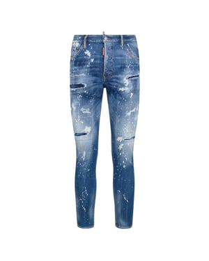 Dsquared2 Cool Guy Jean Förstärkta Blå Jeans Med Slitna Ben