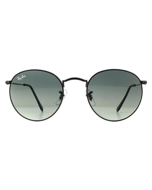Ray-Ban Sunglasses Round Flat Lenses 3447N 002/71 Black Grey Gradient 50mm