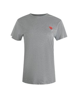 Love Moschino T-shirt Met Klein Rood Hartje-logo In Grijs