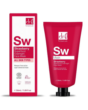 Dr. Botanicals Strawberry Anti-Ageing Overnight Face Mask 50ml for Fine Lines, Wrinkles, Dryness